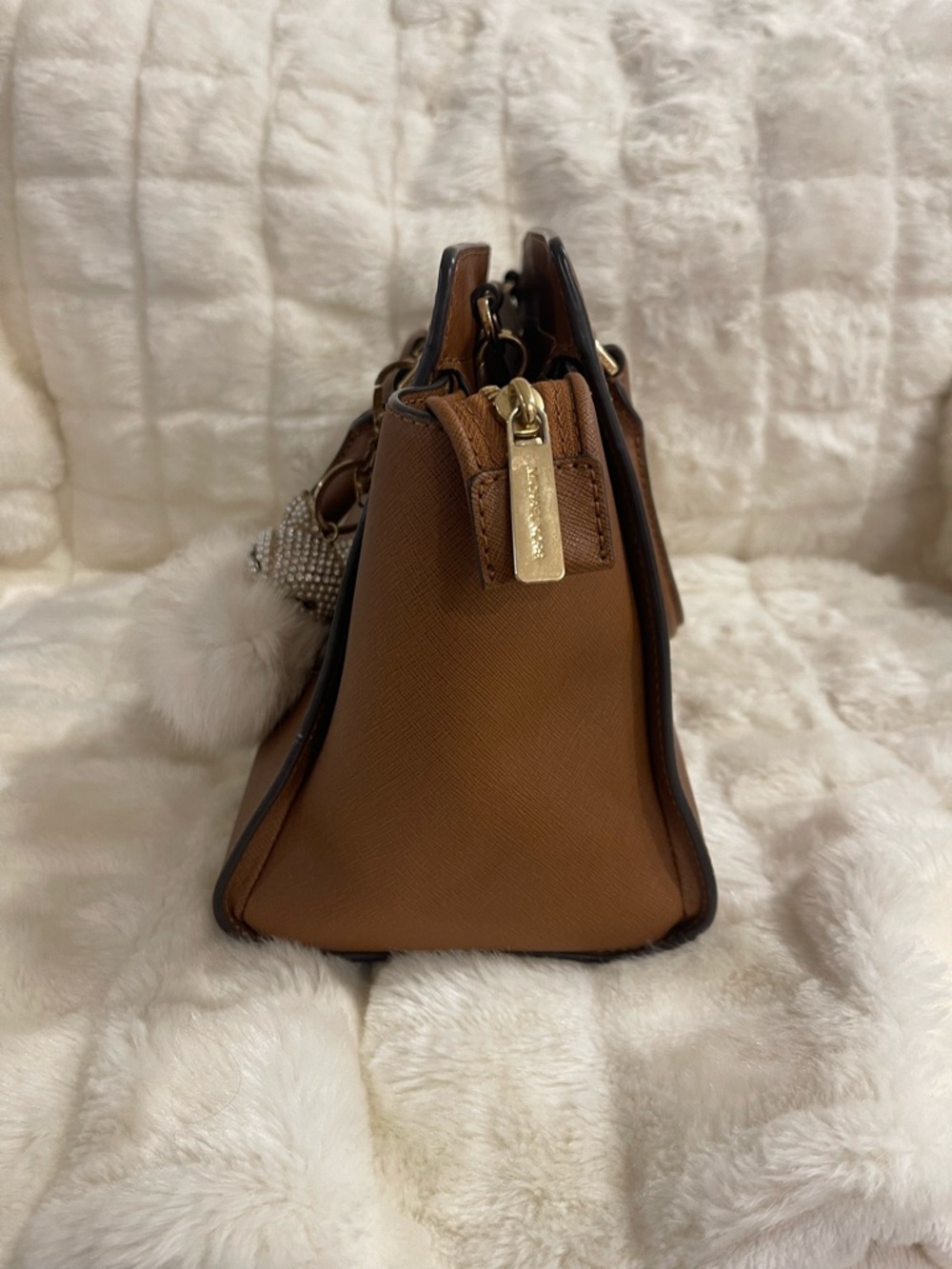 2013 Michael Kors Cognac Saffiano Satchel - Picture 4 of 7